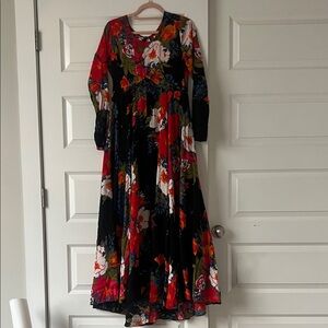 Free People Floral Long Sleeve Maxi Dress